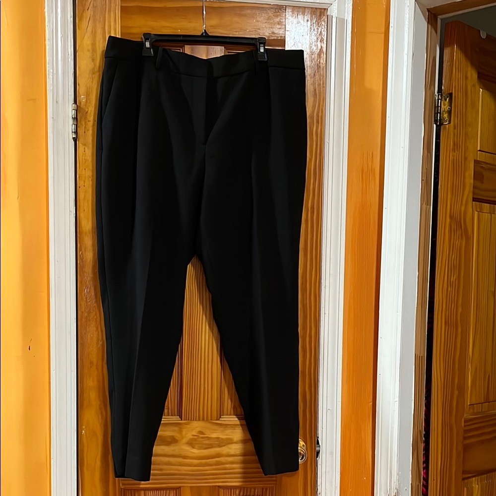 NWT Talbots Straight Leg High Waisted Hampshire Black Dress Ankle Pants Sz 20W